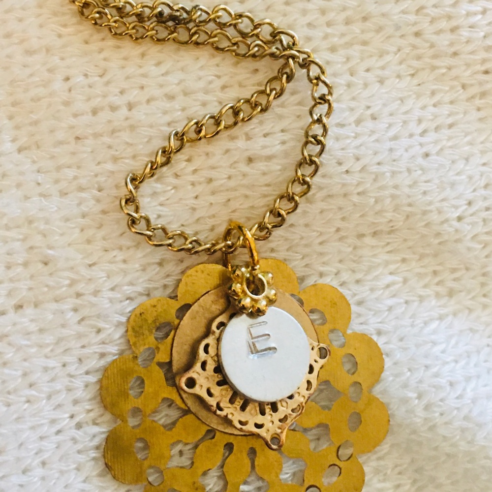 Layered Single Initial Necklace - Picture 2 of 4